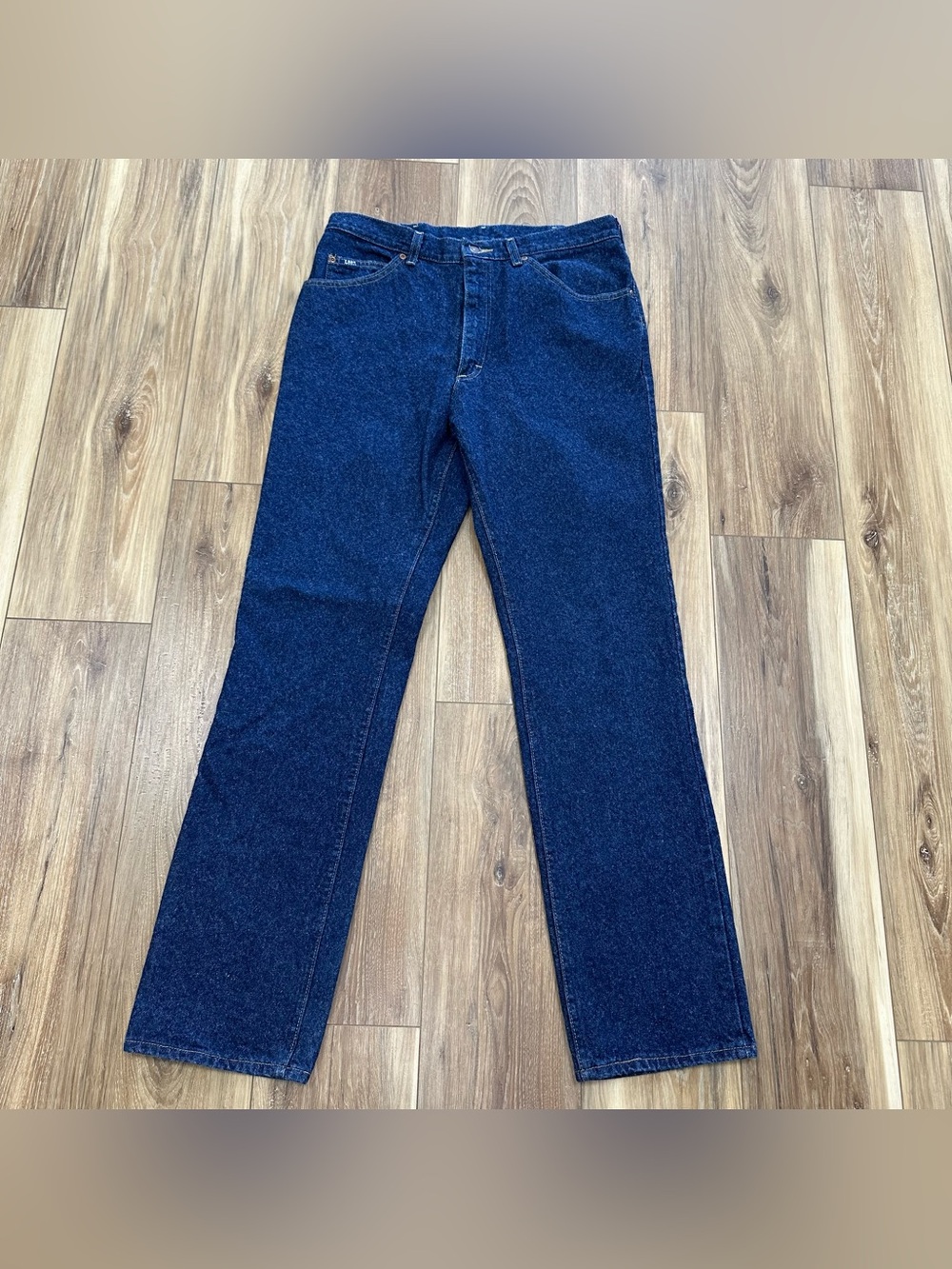 Vintage 90s Y2K Lee Hairy Denim Straight Fit Jeans, Dark Wash, 36x34